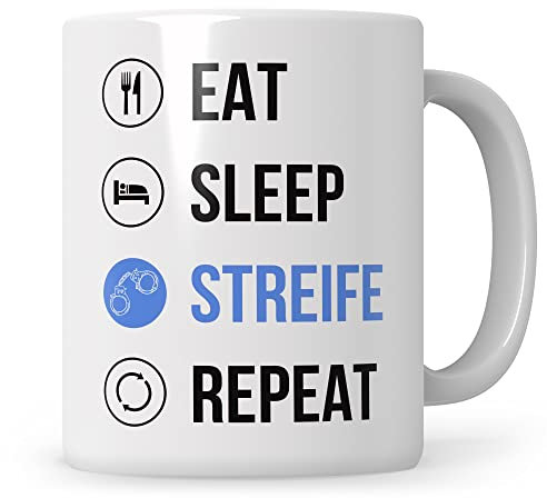 Sweetify Tasse Polizist, Geschenk Polizisten auf Streife Polizei Polizistin Geschenkidee Kaffeebecher