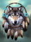 Hoobee 5D Diamond Painting DIY Set Wolf Traumfänger, Diamond Painting Bilder Tier, Vollbohrer Stickerei Kreuzstich Kunst Handwerk für Zuhause Wanddekoration (30×40 cm)