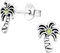 The Rose & Silver Company Women Girls 925 Sterling Silver Crystals Oxidised Coconut Tree Stud Earrings