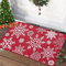 CAROMIO Weihnachts-Fußmatte Rot Innen Fußmatte Waschbare Türmatte für Eingangsbereich Küche Schlafzimmer Weihnachten Dekorative Fußmatte Anti-Rutsch Bedruckte Schneeflocken 40 x 60 cm