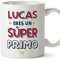 MUGFFINS Tazas Personalizadas para PRIMO - En Español - Eres Súper - 11 oz / 330 ml - Regalo personalizable original y divertido