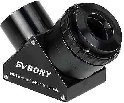 Svbony SV223 Diagonalspiegel, 2 90° Stern Zenitspiegel mit 1,25 Adapter und Kohlefasermaterial, 99% Reflexionsvermögen, Zenitspiegel für Planetarische Deep Sky Visualisierung