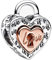 Amuefer Lucchetto Bicolore Cuore Divisibile Charm Compatibili Bracciale Collana, Argento Sterling Ciondolo Compleanno Natale Gioielli Regali per le Donne Moglie Amici