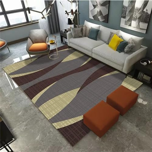 Kunsen schlafzimmerteppich Geometrischer Stil outdoorteppich wetterf grau Flickenteppich Outdoor- teppich200X300CM