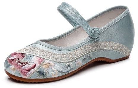 Zapatos Bordados Casuales de Mujer Zapatos de Mujer de Estilo Etnico Mocasines de Mujer Verde 37 EU