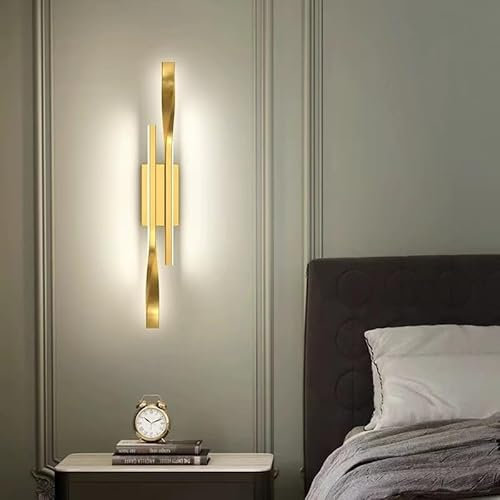 Comely LED Wandleuchte Innen, 16W 1800LM Wandlampe Innen Moderne Warmweiß, Gold Wandleuchten für Innen Kreative Lange für Schlafzimmer Wohnzimmer Flur Arbeitszimmer Treppen