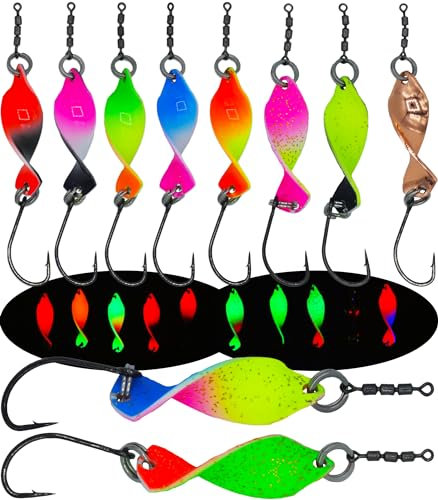 Paradox Fishing Twister Spoons - Set di esche per trote, 2,5 g, per trote e pesca alla trota (10 x 2,5 g)