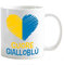 Tazza Mug colazione personalizzabile a richiesta idea Regalo x tifoso Gadget compatibile Stampa Cuore (Cuore gialloblù Love Verona)