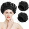 Cuffia Seta Capelli Notte, Romon 2 Pezzi Cuffia di Seta Cuffia Seta Capelli Ricci Cuffia in Seta per Dormire Bonnet Seta Capelli Notte Morbida e Confortevole Cuffia per Dormire in Raso, Nera
