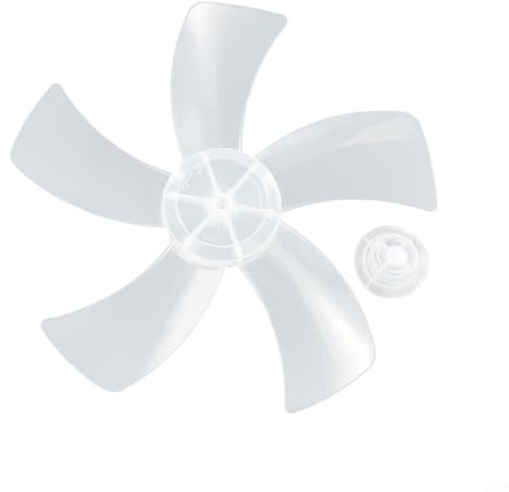 Eawfgtuw Plastic Quiet Fan Blade Replacement Part Fits For 12 Inch For Pedestal Fan, Five-leaf Blade Desk Fan Accessories With Nut Cover (Black, White)(White)