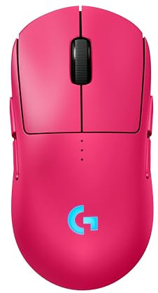 Logitech G PRO 2 LIGHTSPEED, ratón inalámbrico para gaming, para diestros o zurdos con hasta 4 botones laterales magnéticos personalizables y conmutables, sensor de 44 000 DPI, USB-C, PC/Mac - Rosa