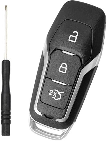 Kesiku Ford Key Fob Cover Replacement for Ford Edge Mondeo Galaxy Mustang S-Max Remote Car Key Case, Ford Mondeo Key Fob, Ford Galaxy Key Fob - 3 Button With Screwdriver
