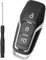 Kesiku Ford Key Fob Cover Replacement for Ford Edge Mondeo Galaxy Mustang S-Max Remote Car Key Case, Ford Mondeo Key Fob, Ford Galaxy Key Fob - 3 Button With Screwdriver