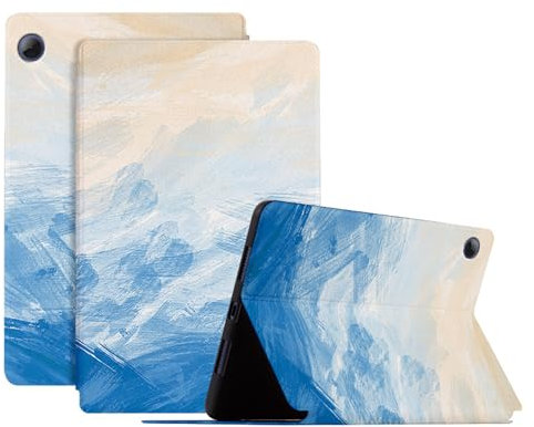 DayQiQiPu Caso per Huawei MatePad T10 (AGR-L09/W09)/ T10S (AGS3-L09/W09) Ultrasottile con Motivo di Serie di Pittura a Olio in Pelle PU Flip con Custodia Protettiva per Auto Sveglia/Sonno,01