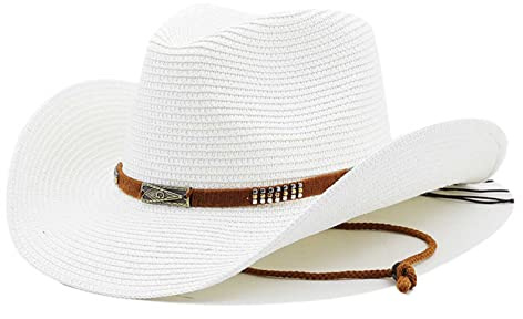 Cowboyhut Unisex Strohhut Westernhut Cowgirlhut Stroh Panamahüte Sommerhut Sonnenhut Piratenhut Strandhut Fischerhut für Damen Herren Erwachsener