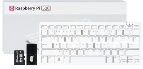 Yahboom RaspberryPi 500,Keyboard Kit Desktop Computer (US).Quad-core Arm Processor,Dual 4K Output,WiFi/BLE Support with Official RPi 32GB Micro SD Card