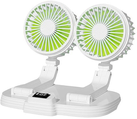 YeahBoom Auto Ventilator,5V USB Doppelkopf Autolüfter,360° Grad Drehbar mit 2 Geschwindigkeiten,Tragbarer Autolüfter,KFZ Lüfter,USB Kühlungs Luftventilatoren für Auto Home Office