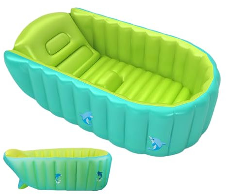 Baignoire gonflable bébé, baignoire pour les tout-petits,Baignoire à souffler portable avec pompe | Support épais et anti-glissement, nécessité de bébé pliable pour les de 0 à 5 ans