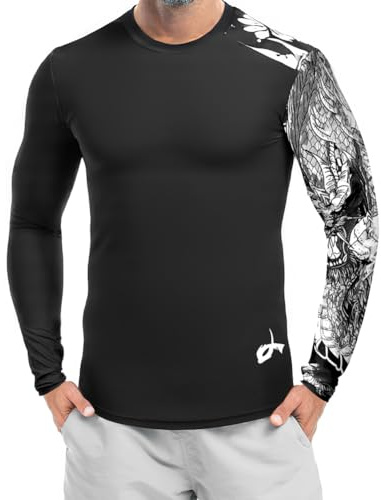 AYBUY Sports Mens Rash Vest, UV T-Shirt, UV Protection, UPF 50+, Slim-Fit Short-Sleeve, Quick-Dry, Breathable, Suitable for Spring and Summer Travel, Beach, Camping, Cycling, Mountaineering