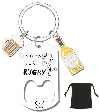 LUODAN Cadeau Porte-clés - Spécial Passionnés- J'peux pas, J'ai - pour Basket Chasseur Football Golfeur Motard Pêcheur Cycliste Rugby Cadeau - idée cadeau drôl - création