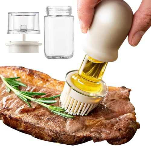 Weqizuerqi Distributeur D Huile D Olive - Accessoire de Cuisson 2-en-1,Bouteille Avec Pinceau De Marinure En Silicone | Pour Cuisson Grillade Friture Sauce Maison Barbecue