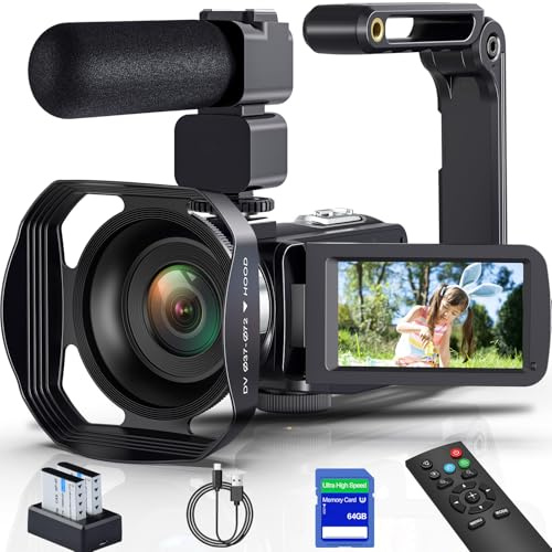 VENOPTIX Video Camera 8K 64MP Camcorder 18X Digital Zoom YouTube Vlogging Camera Webcam IR Night Vision WiFi 3.0”Touch Screen Camcorders with 32G SD Card, Remote Control and 3 Batteries