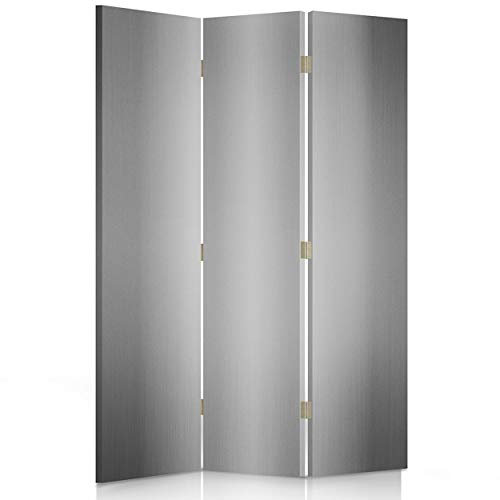 Feeby Paravent Hintergrund Grau 110x150 cm 3 Teilig Modern Design einseitig Raumteiler Wandschirme Foto Trennwand Raumtrenner Sichtschutz Spanische Wand auf Leinwand Bedruckt Weiß Wallpaper