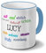 printplanet Tasse mit Namen Lucy - Positive Eigenschaften von Lucy - Namenstasse, Kaffeebecher, Mug, Becher, Kaffeetasse - Farbe Hellblau