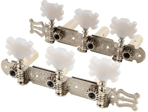 Musiclily Pro 3L3R Lyra Style Klassische Gitarre Mechaniken Stimmwirbel Tuning Pegs Machine Heads Set für Klassikgitarre, Nickel