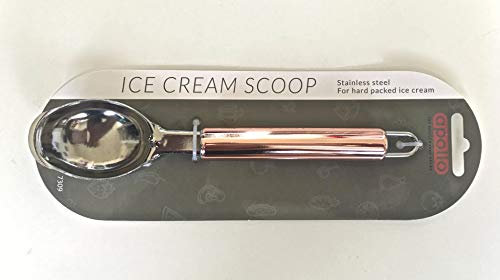 Apollo SS Copper Ice Cream Scoop, Stainless Steel, Multi-Colour, 7.5 x 20.5 x 20 cm