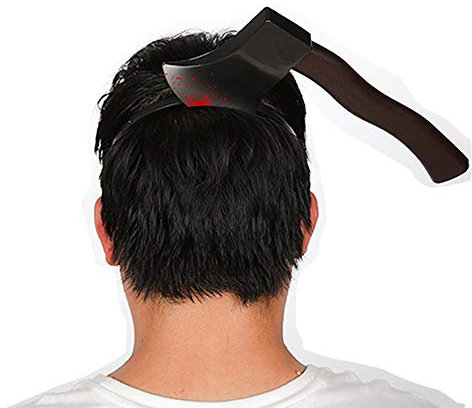 Morbuy Accessoires Halloween Bandeaux Decoration, Serre-tête Horreur Luxe Adulte Scie Hache Ciseaux Aiguille À Travers La Tête Effrayant Serre-tête Couvre-Chef Déguisement Accessoire (Hache)