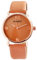 Akzent Exclusive Damen - Uhr Lederimitat Armbanduhr Dornschließe Analog Quarz 1900231 (Orange)