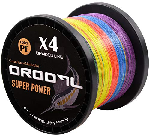 OROOTL Geflochtene Angelschnur 100M~1000M 4fach PE Geflochten Angeln Schnüre Braided Fishing Line(10LB-133LB) für das Salzwasser Süßwasser