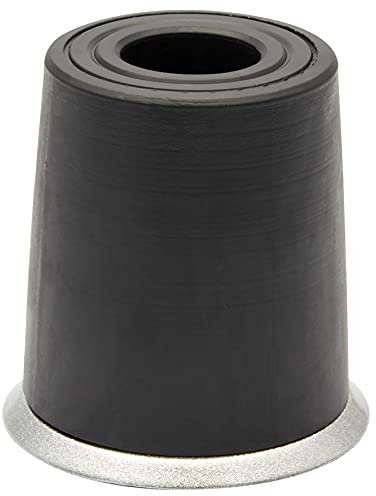 WAGNER Bodentürstopper/Wandtürstopper VULKANO MIDI - Durchmesser Ø 35 x 35 mm, Basis Edelstahl-Optik, Puffer Vollgummi, silber/schwarz, zum Schrauben inklusive Montagematerial- 15208111