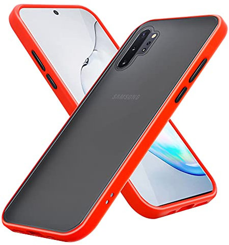 cadorabo Étui Compatible avec Samsung Galaxy Note 10 en Rouge Givré - Touches Noires - Coque de téléphone Portable avec Silicone TPU à l'intérieur et Dos en Plastique Mat - Housse de Protection