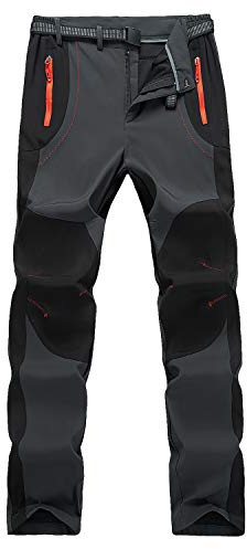 Freiesoldaten para los Hombres al Aire Libre Pantalones de Senderismo Peso Ligero Resistente al Agua Caminando Caza con Cinturón