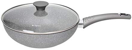 Tognana Pure Roq, Wok 28 cm con Coperchio, vetro, trasparente