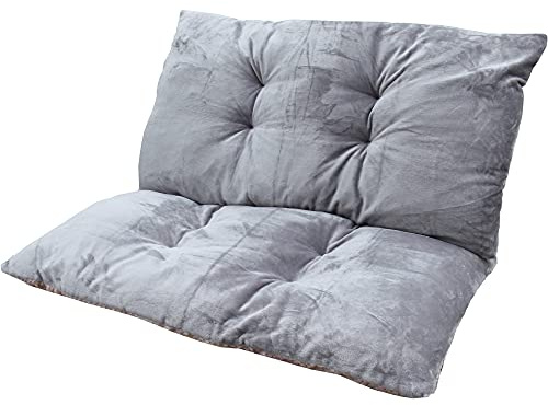 Bestlivings Palettenkissen im 2er Set (Taupe) / Chillkissen Palettenauflage, 70x120 cm, weiches Cashmere Feeling, Oberseite im Punktedesign/Unterseite unifarben