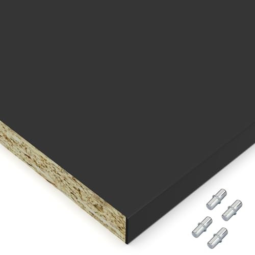 X57 Einlegeboden Regalboden Holzboden 19mm nach Wunschmaß max. 700mm breit x 600mm tief Zuschnitt Anfertigung 2mm Umleimer ABS Kante (Schwarz)