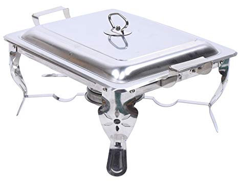Fetcoi Chafing Dish - Scaldavivande rettangolare, con manico, in acciaio INOX lucido, contenitore termico per ristorante, hotel catering