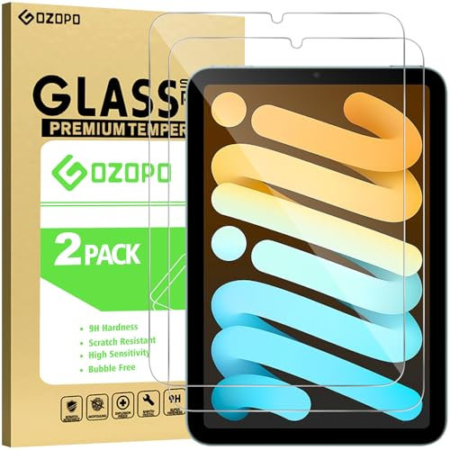 GOZOPO [2 Stück Schutzfolie für iPad Mini (A17 Pro) 2024 / iPad Mini 6 (2021 modell, 8.3 zoll), Kratzfest Panzer Schutz Glas