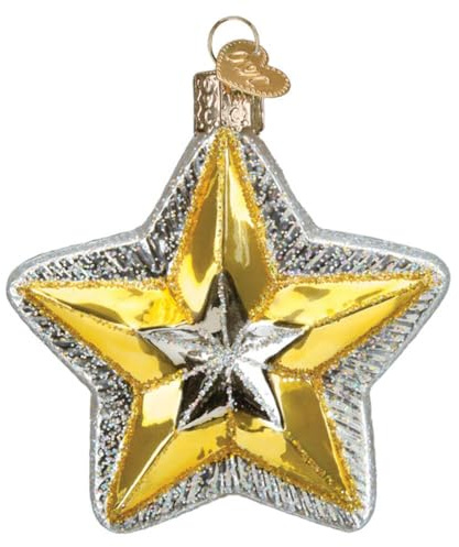 Old World Christmas Radiant Star Glass Blown Ornament for Christmas Tree, Handcrafted Holiday Decoration, Outer Space Collection