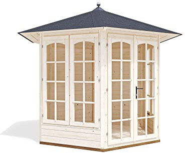 Dunster House Wooden Summerhouse 2.5 x 2 Metres Hexagonal Sun Room Vantage 250