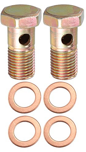 X AUTOHAUX 2 Set Banjo Bolt Brake Fitting Adapter M14x1.5 Thread Banjo Bolt