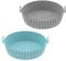2 Pack Air Fryer Liners for Ninja Air Fryer Dual,Air Fryer Liners Reusable,Silicone Round,Air Fryer Replacement Basket,Dishwasher Safe,Non Stick,Air Fryer Accessory for Home Kitchen