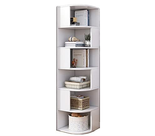 KIRANDY Eck-Bücherregal-Vitrine, Bücherregal-Eckschrank aus Holz for Arbeitszimmer (Farbe : White 40x40x176cm)