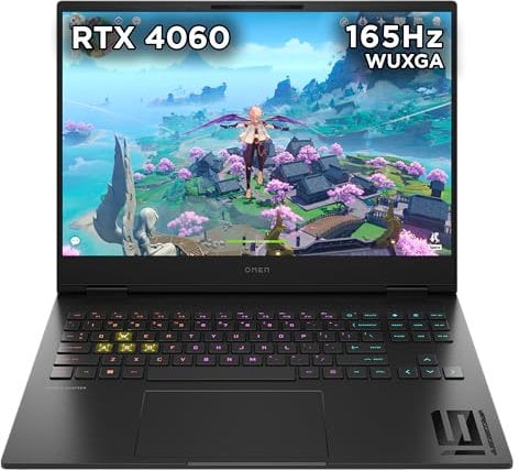 HP Omen Gaming Laptop 16-u0000sa | Intel Core i7-13700HX Processor | 16GB RAM | 1TB SSD | NVIDIA GeForce RTX 4060 Laptop GPU | 16 inch WUXGA (1920 x 1280) 16:10 Display | 165Hz | Windows 11 | Black