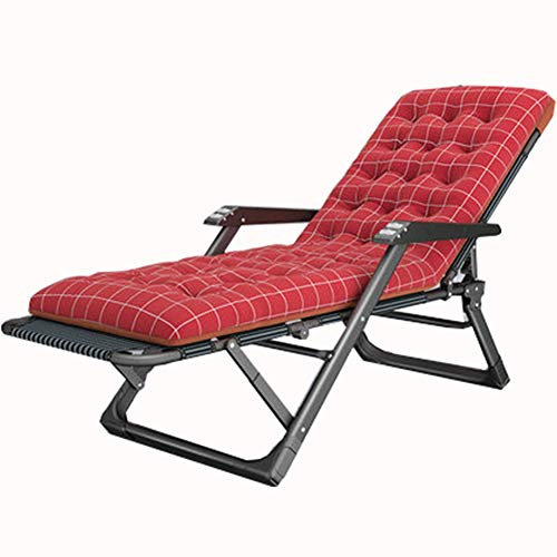BUJOG Outdoor-Liegestühle, Sonnenliegen, Zero-Gravity-Stühle, Verstellbarer, gepolsterter Liegestuhl, weicher und bequemer Oxford-Stoff für Terrasse, Pool, Deck, Camping (Farbe: Rot)
