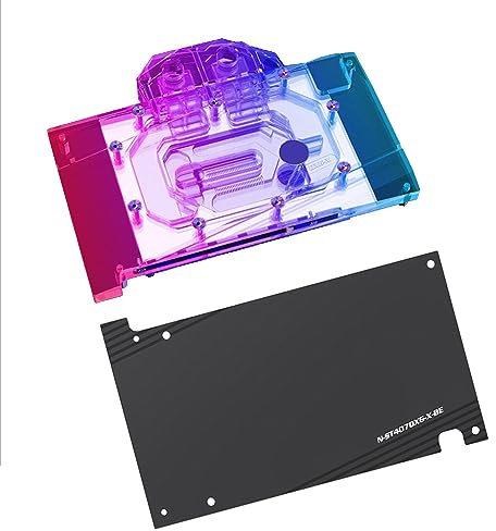 Kupfer GPU Wasserkühlungsblock GPU Waterblock Grafikkarte Wasserkühlblock für Zotac GeFoce Gaming RTX 4070 12GB X (5V ARGB RBW Aura-Effekt LED Lichter GPU Block mit Backplatte)