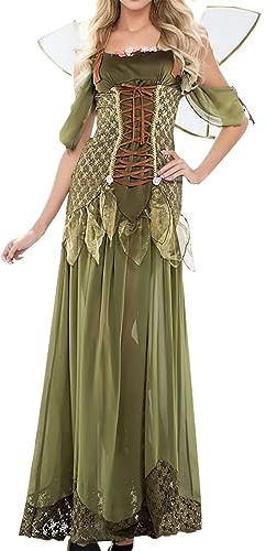 Halloween Kostüm Damen Elfe Cosplay Waldfee Prinzessin Kleid Sexy Einfarbig Pailletten Tube Top Mit Flügeln Tinkerbell Waldelfe